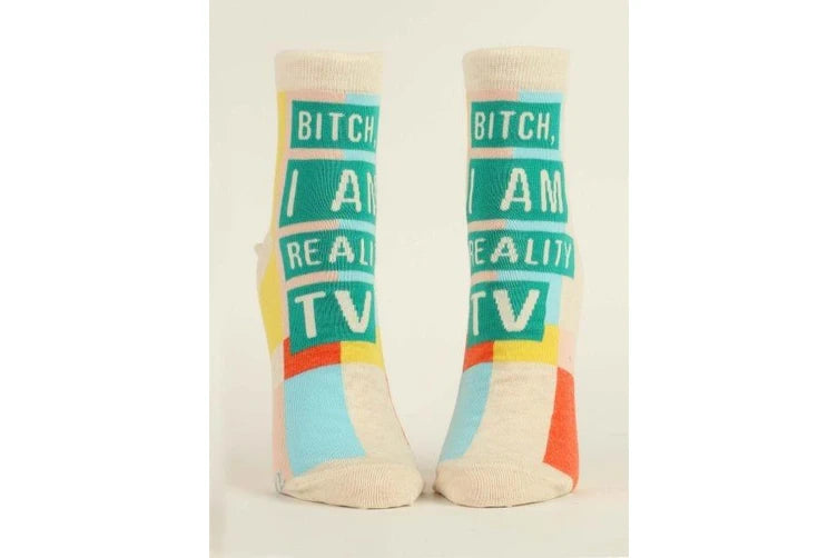 Blue Q - Ladies Ankle Socks - I am Reality TV