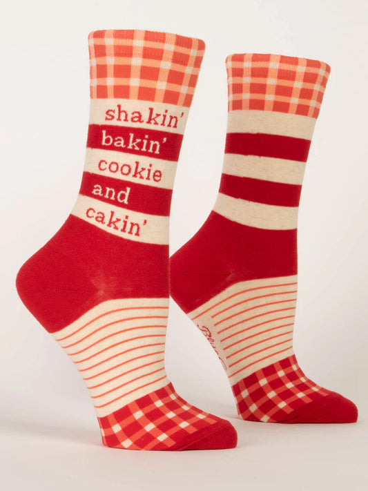 Blue Q - Ladies Crew Socks - Shakin', Bakin', Cookie, & Cakin'