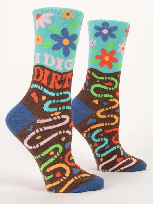 Blue Q - Ladies Crew Socks - I Dig Dirt