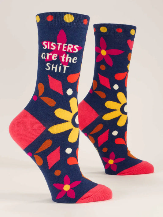 Blue Q - Ladies Crew Socks - Sisters are the Shit