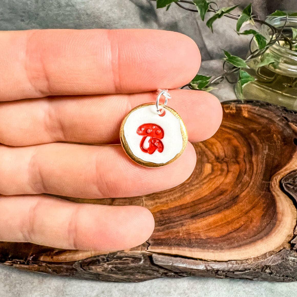 Mushroom Porcelain Earrings in Dangles