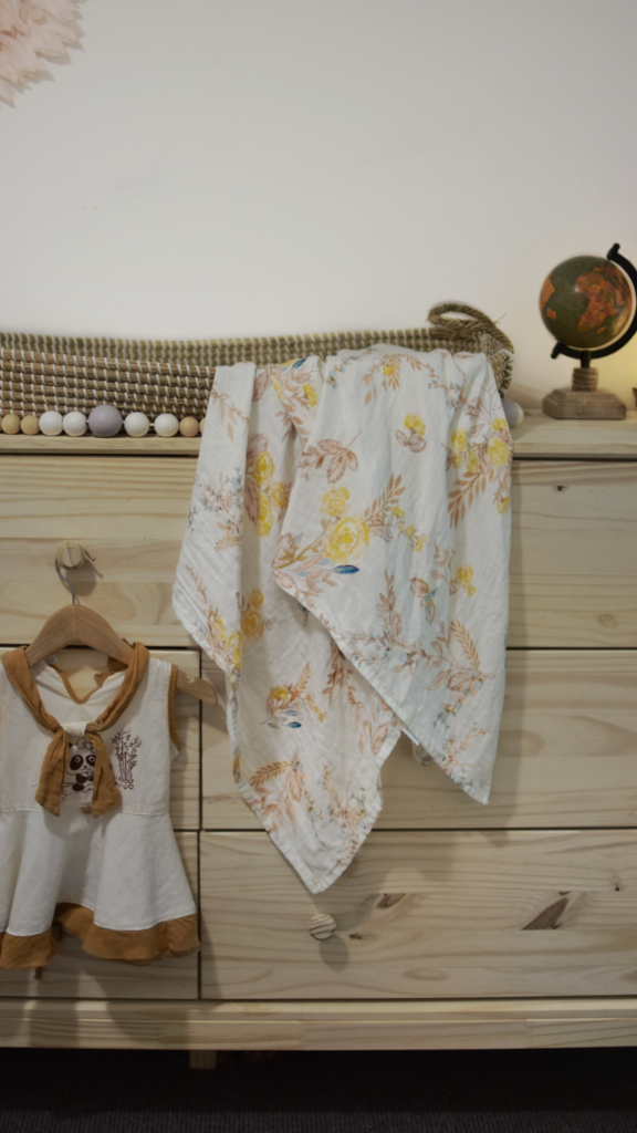 Vintage Brown Floral  - Muslin Wrap