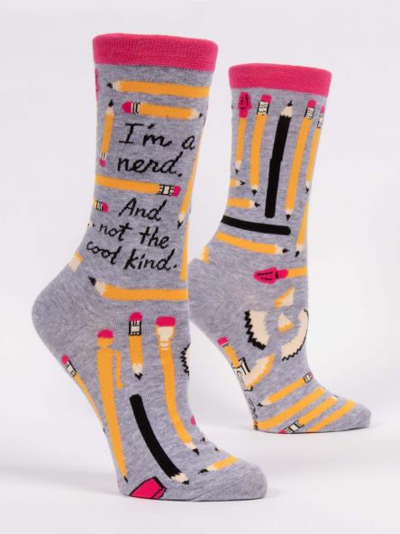 Blue Q - Ladies Crew Socks - I'm a Nerd