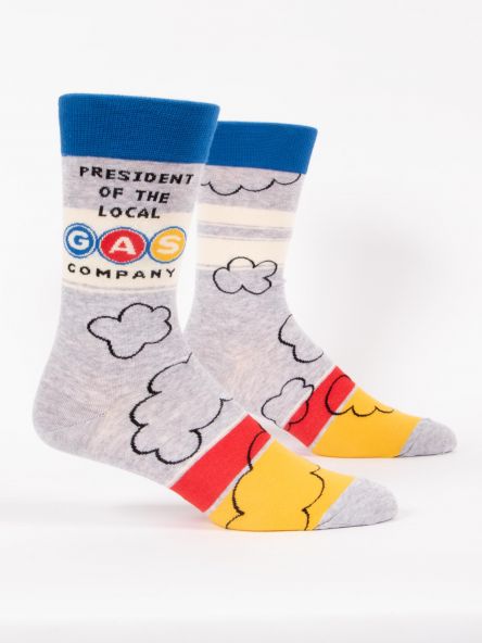 Blue Q - Men's Crew Socks - President of the Local Gas Company