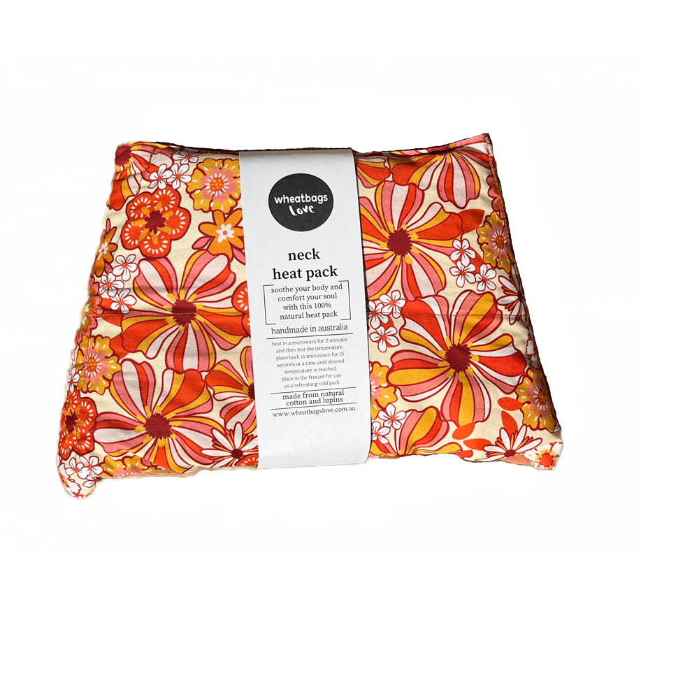 Neck Heat Pack - Groovy Flowers Orange