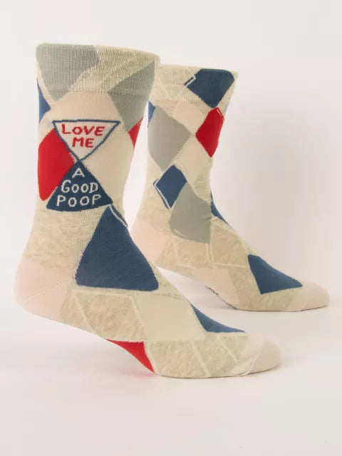 Blue Q - Men's Crew Socks - Love Me A Good Poop