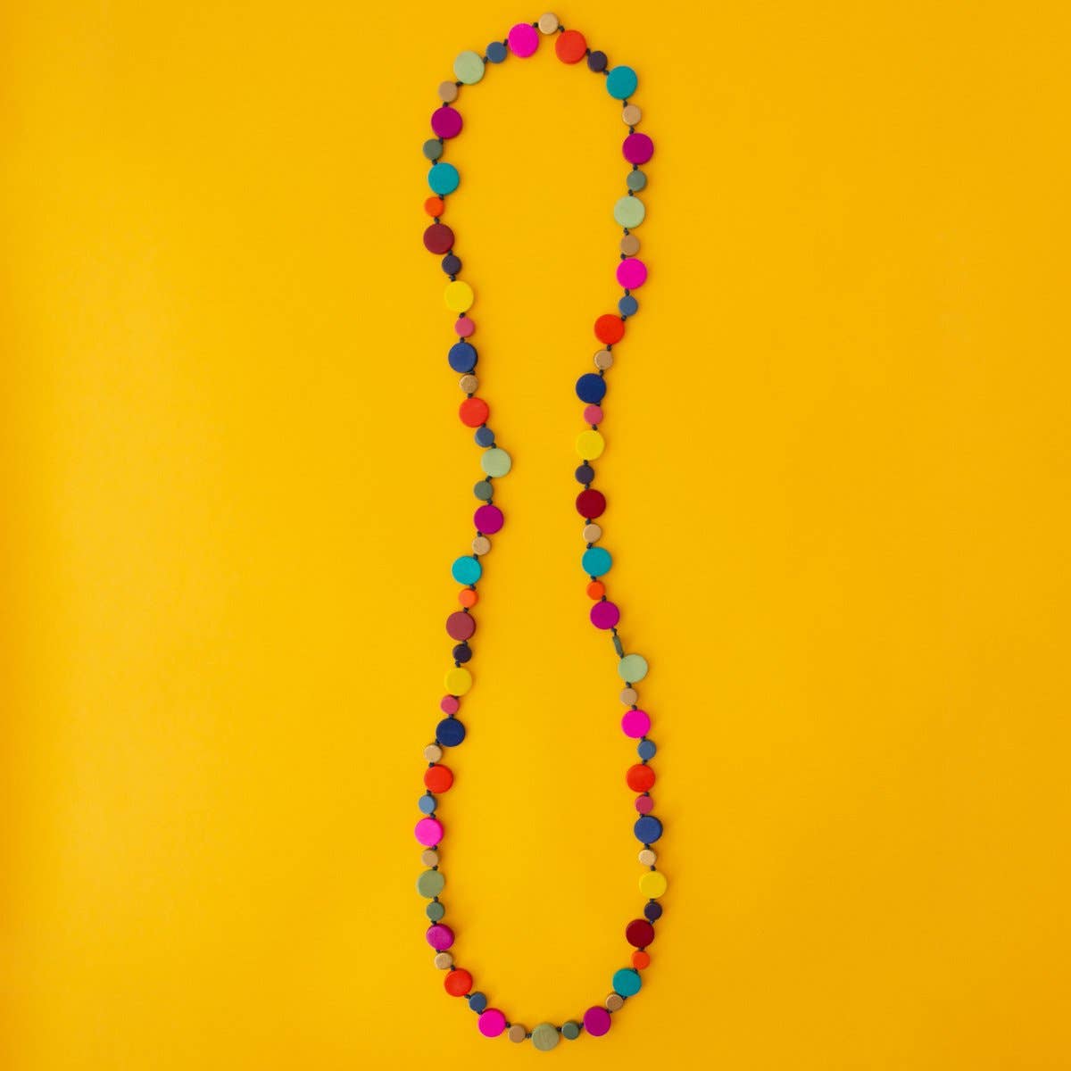 Ruby Olive - Smartie - Long Single Strand Wood Necklace