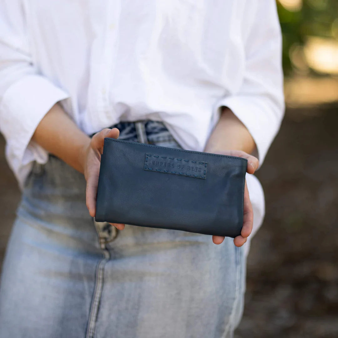 Empire of Bees - Maggie Leather Wallet - Navy