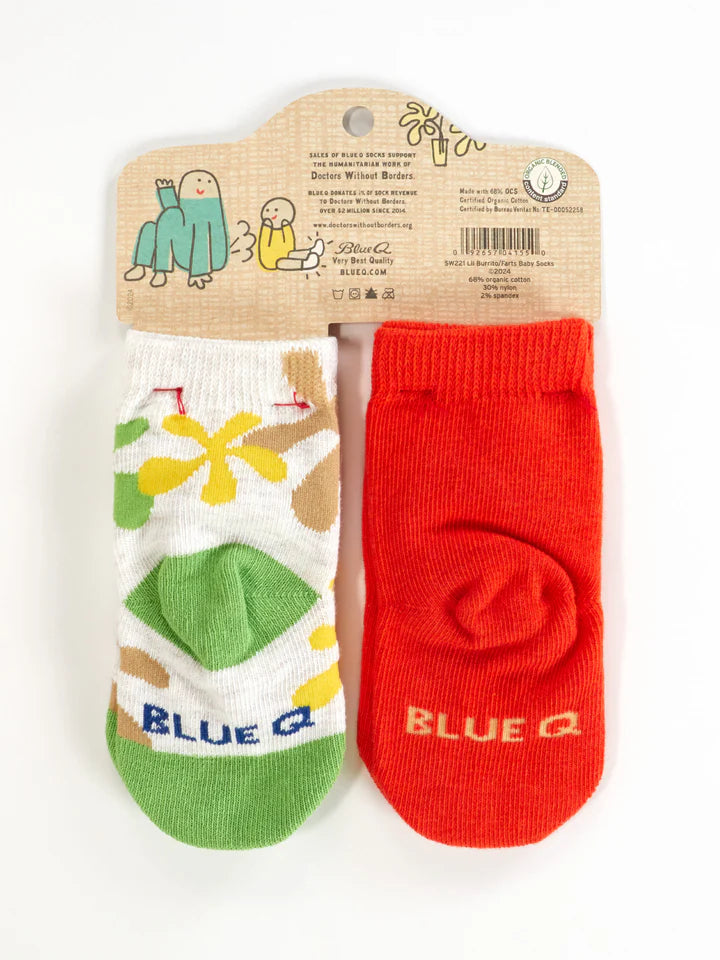 Blue Q - Baby Socks - I'm Your Little Burrito/ Don't Blame Your Farts On Me