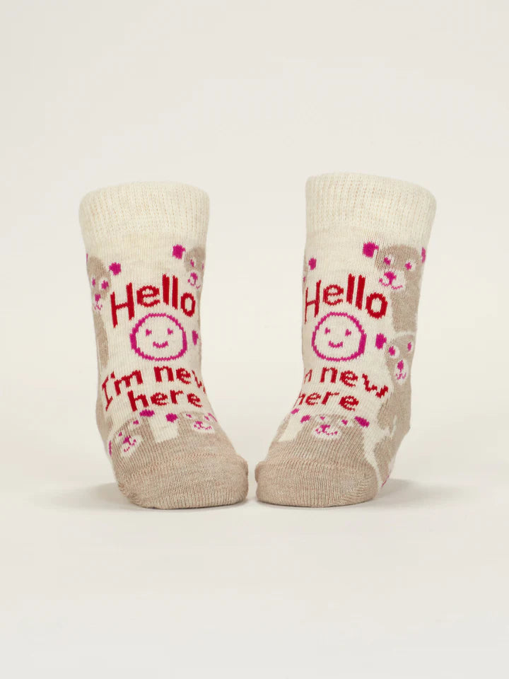 Blue Q - Baby Socks - Hello I'm New Here/ Have You Ever Tried Screaming???