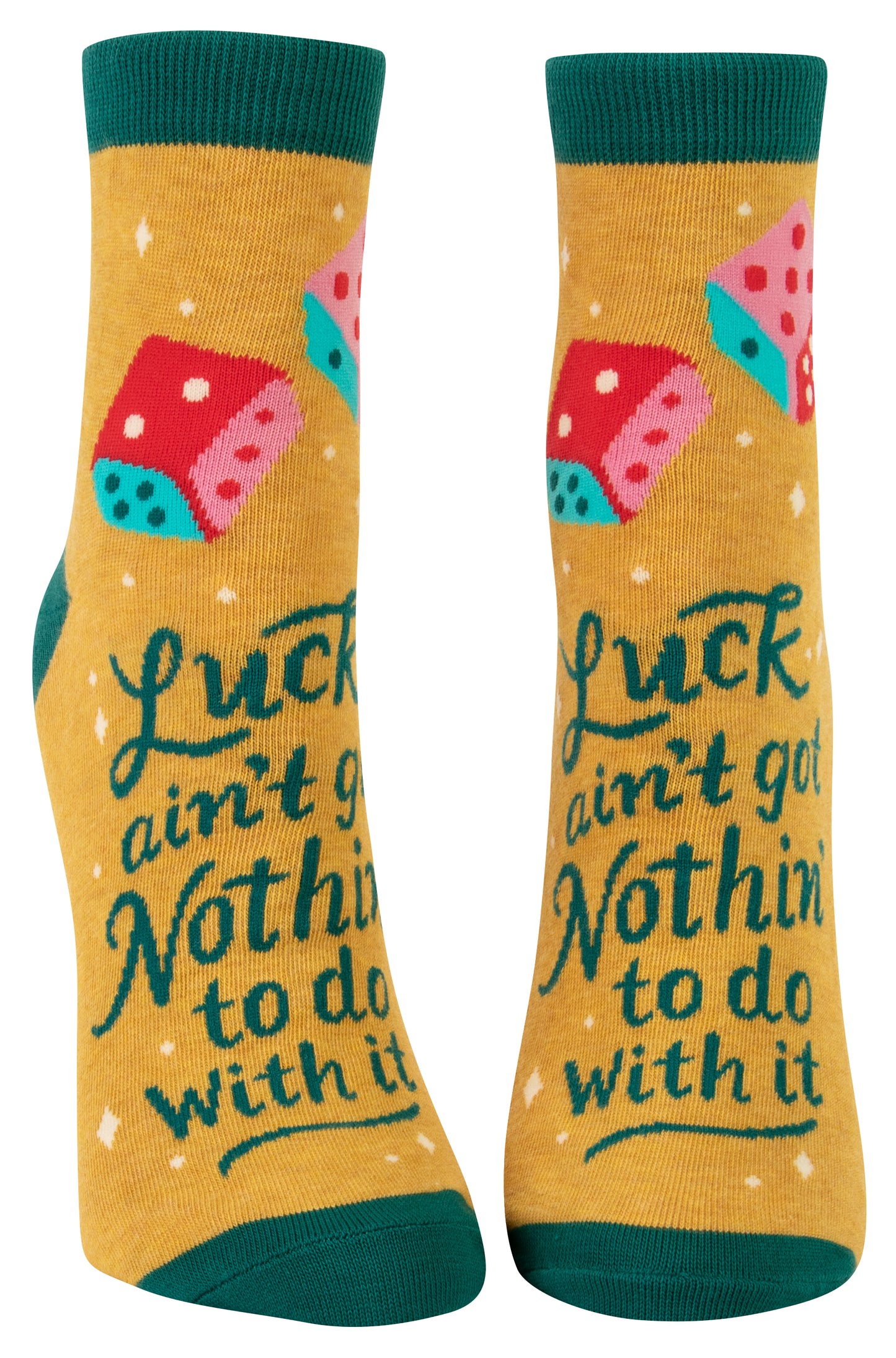 Blue Q - Ladies Ankle Socks - Luck Ain't Nothin'