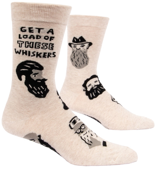 Blue Q - Men's Crew Socks - Get A Load of These Whiskers