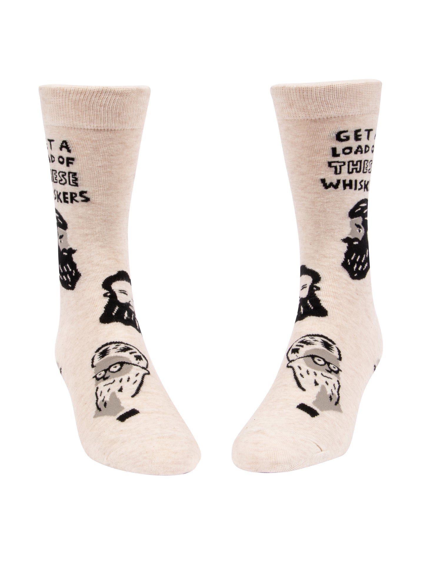 Blue Q - Men's Crew Socks - Get A Load of These Whiskers