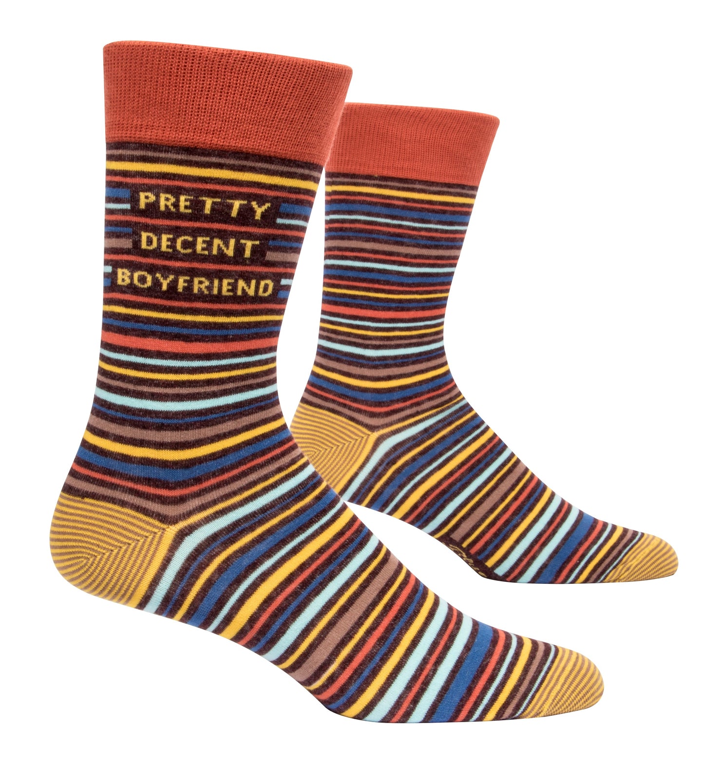 Blue Q - Men's Crew Socks - Pretty Decent Boyfriend