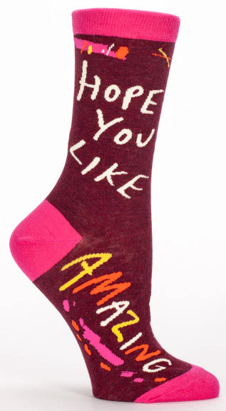 Blue Q - Ladies Crew Socks - Hope You Like Amazing