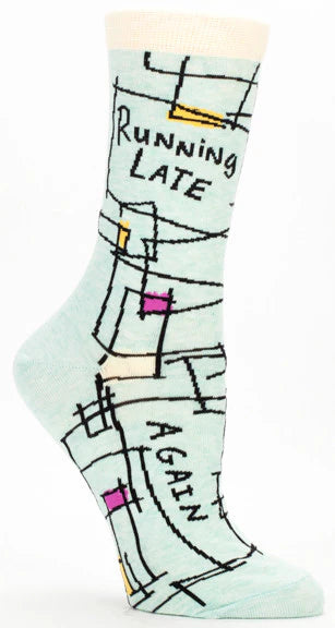 Blue Q - Ladies Crew Socks - Running Late, Again!