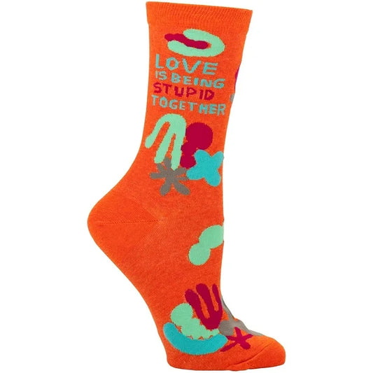 Blue Q - Ladies Crew Socks - Love Is Being Stupid Together