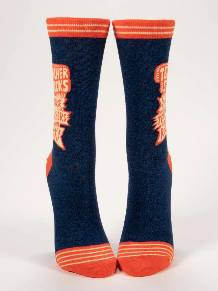 Blue Q - Ladies Crew Socks - Teacher's Socks 'cause Teachers Rock!