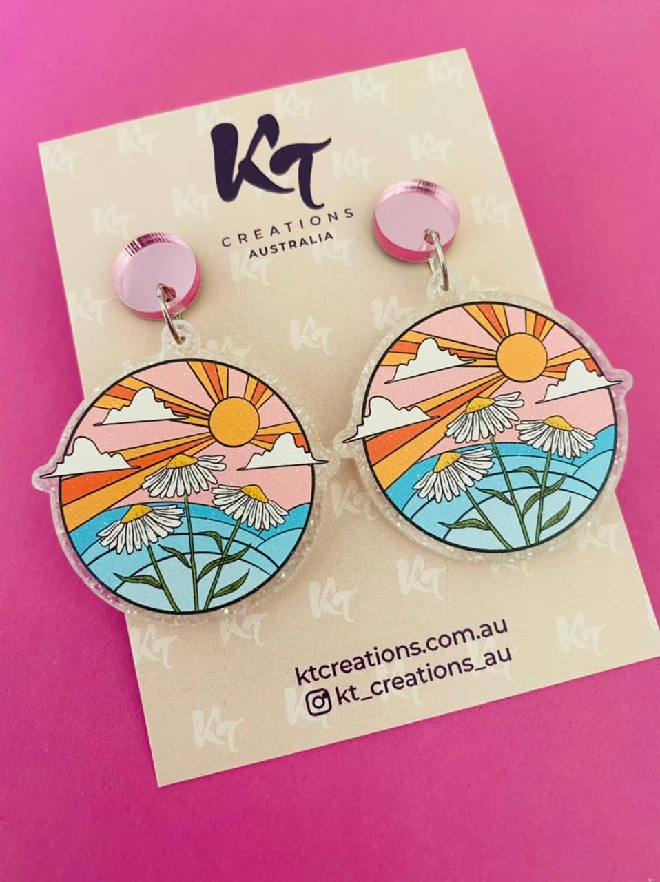 KT Creations Australia - Earrings - Retro Sunrise Daisy