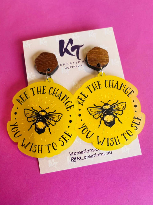 KT Creations Australia - Earrings - Bee The Change You Wish To See