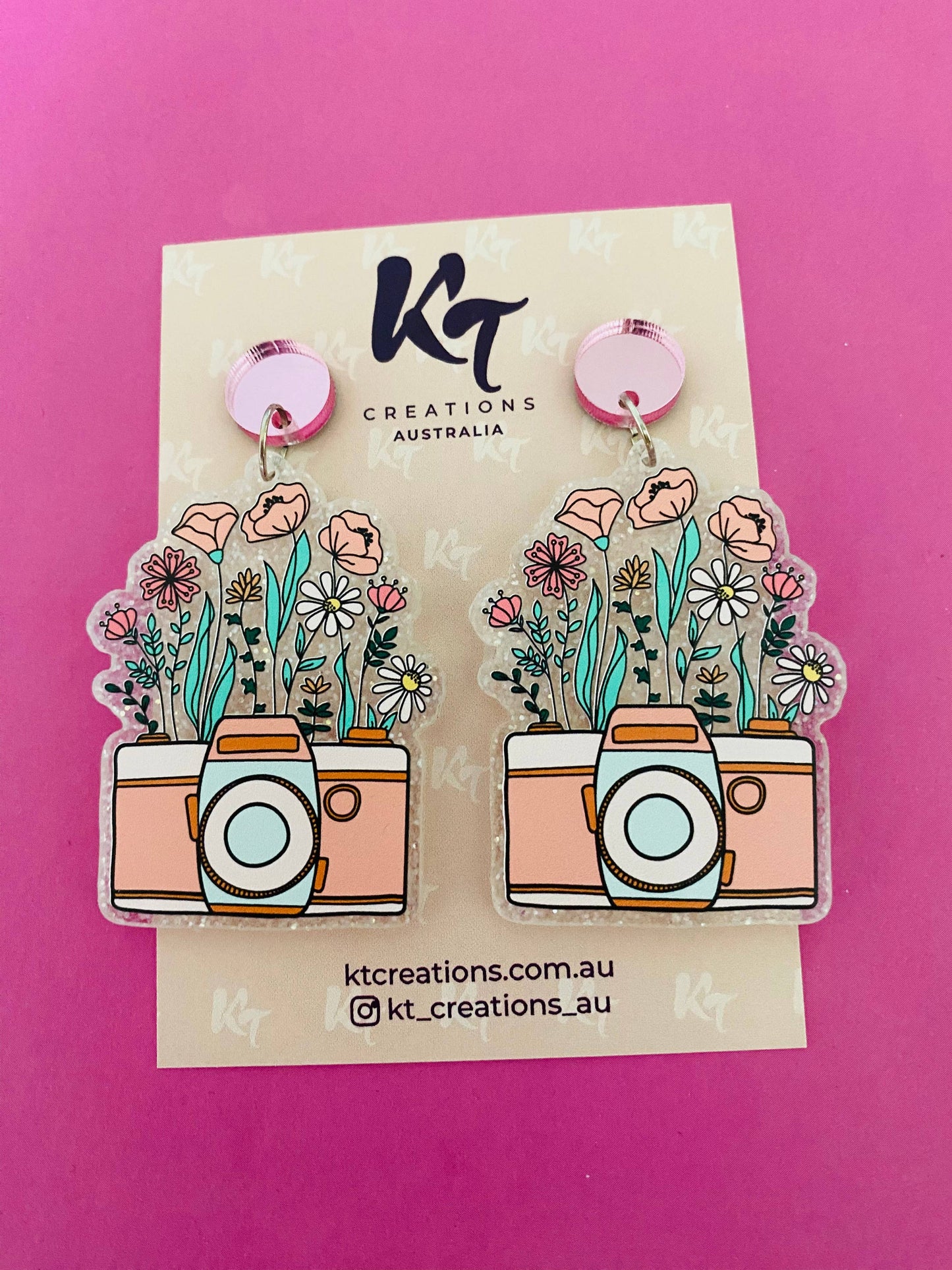 KT Creations Australia - Earrings - Wildflower Camera