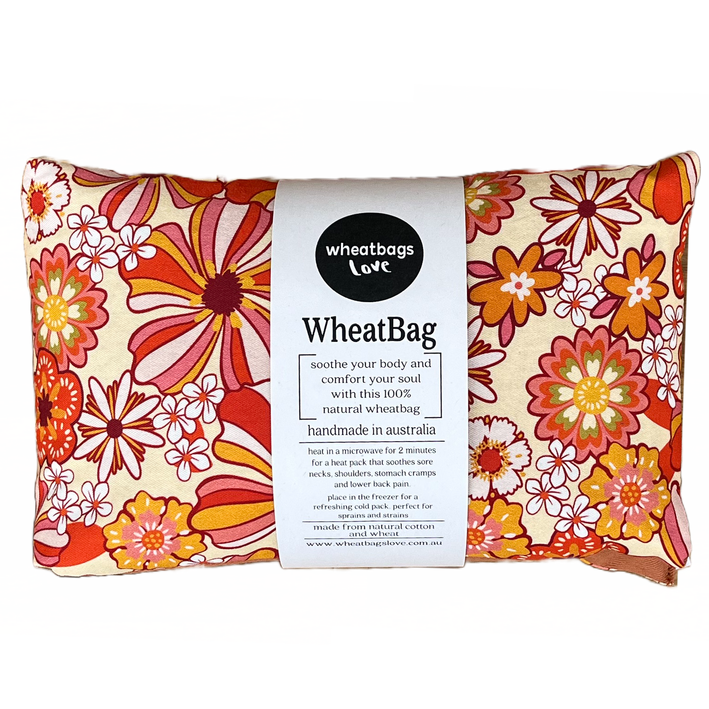 Wheatbag - Groovy Flowers Orange (lavender scented)