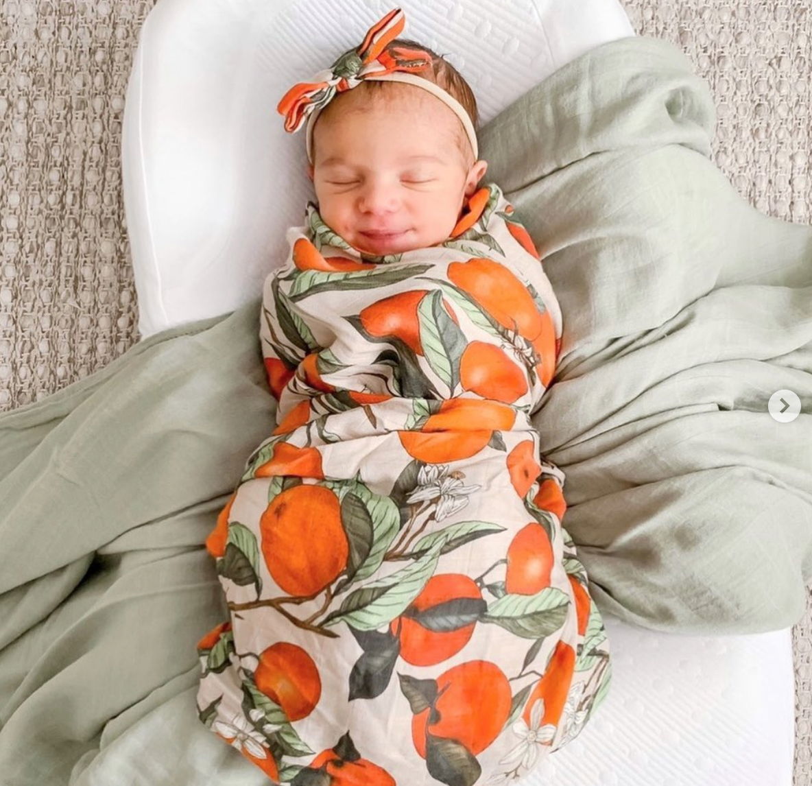 Bubba Bump - Bamboo Muslin Wrap/Swaddle - Clementine