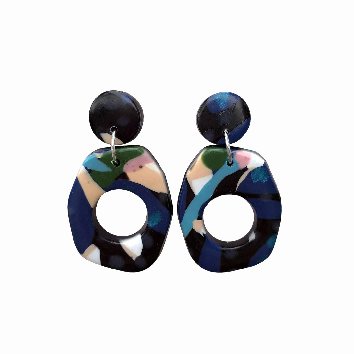 Philly Cowdrey Designs: Earrings - Moon Rock: Midnight Palm